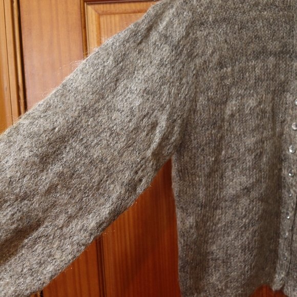 Philosophy Di Alberta Ferretti Jewel Button Balloon Sleeve Wool Cardigan L XL - Picture 7 of 8